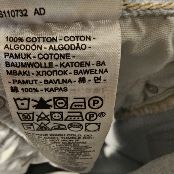 501 Levi's button-up light wash 100% cotton boyfriend cut oversized 32 - Picture 2 of 6